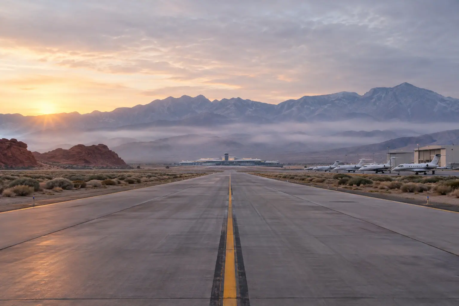 Private jets at Harry Reid International Airport