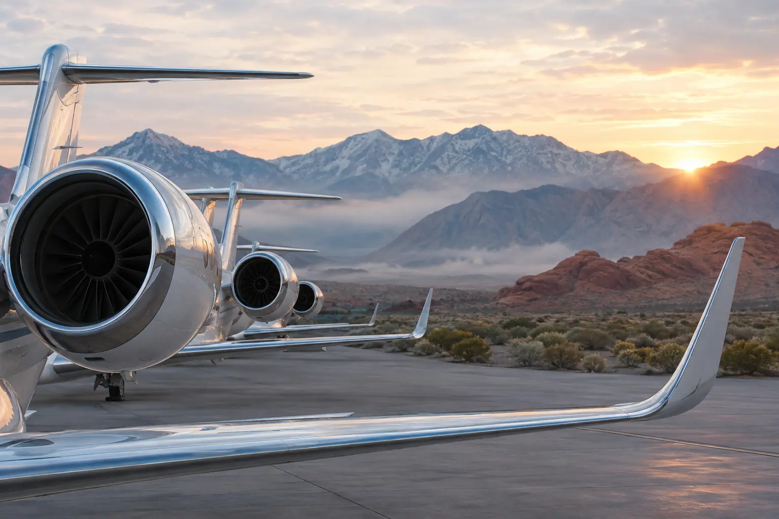 Business jets on the ramp